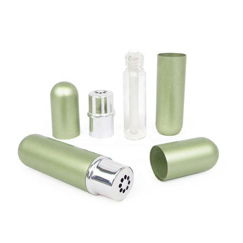 Glass Container Inhaler Aluminum & Glass Refillable Essential Oil Personal Inhalers – Puro ...